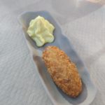 Croqueta de guiso tradicional de ossobuco con espuma de
