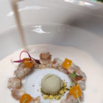 Ajoblanco con gel de mango y helado de pistacho 2