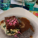 Pastel de chivo queso de cabra malagueño y acelgas